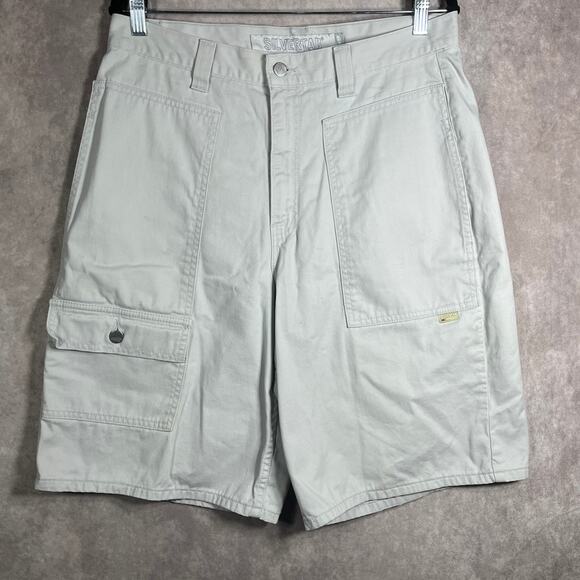 Vintage Levi's Slivertab Shorts Mens 34 Khaki Cargo 90s Y2K Skater Grunge Retro - Picture 1 of 8